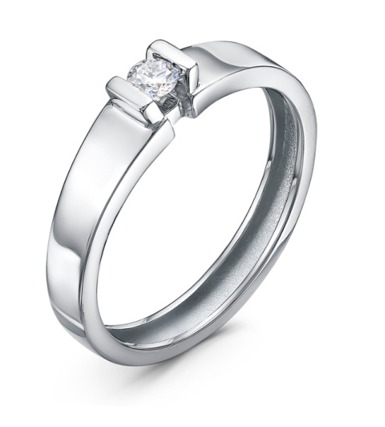 Кольцо из белого золота с бриллиантом